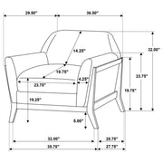 Vaughn Fabric Upholstered Flared Arm Accent Chair Grey - 511073