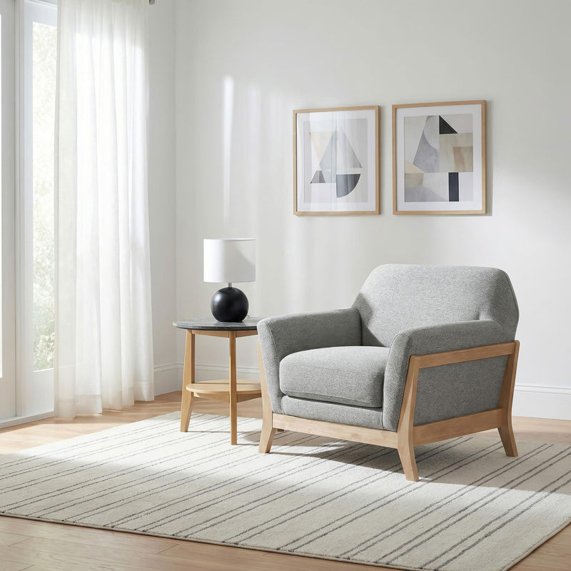 Vaughn Fabric Upholstered Flared Arm Accent Chair Grey - 511073
