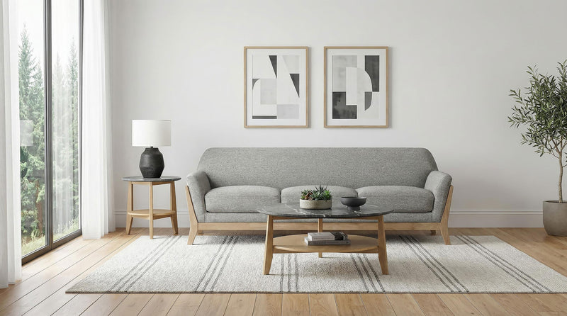 Vaughn Fabric Upholstered Flared Arm Sofa Grey - 511071