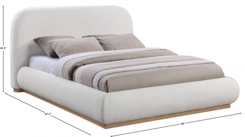 Vaughn Linen Textured Full Bed Cream - B1208Cream-F