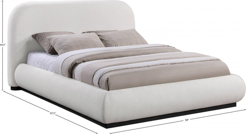 Vaughn Linen Textured Full Bed Cream - B1212Cream-F