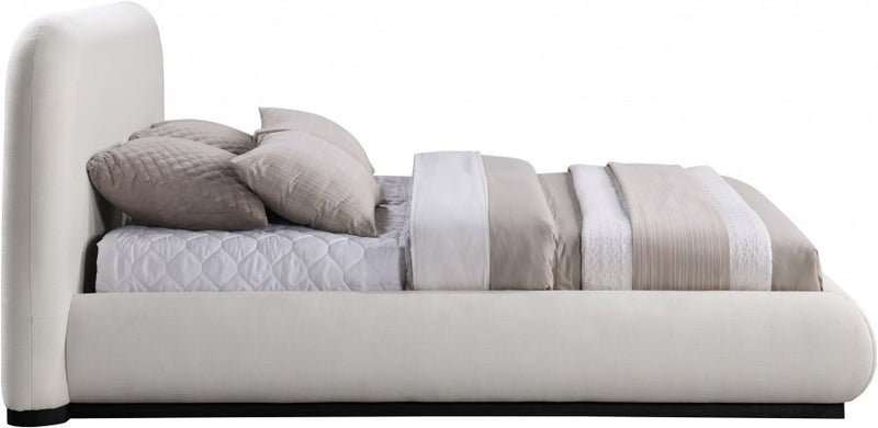 Vaughn Linen Textured King Bed Cream - Gate FurnitureKing Bed