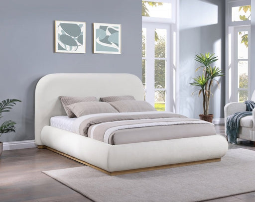 Vaughn Linen Textured King Bed Cream - Gate FurnitureKing Bed