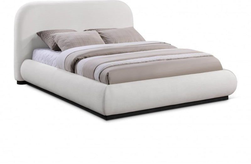 Vaughn Linen Textured King Bed Cream - Gate FurnitureKing Bed