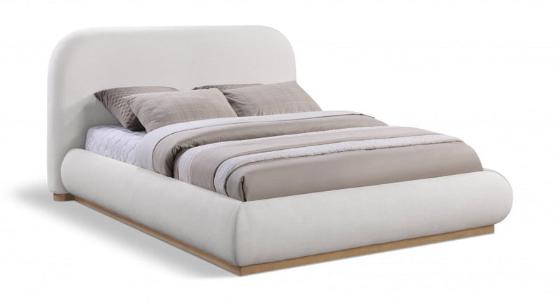 Vaughn Linen Textured Queen Bed Cream - Gate FurnitureQueen Bed
