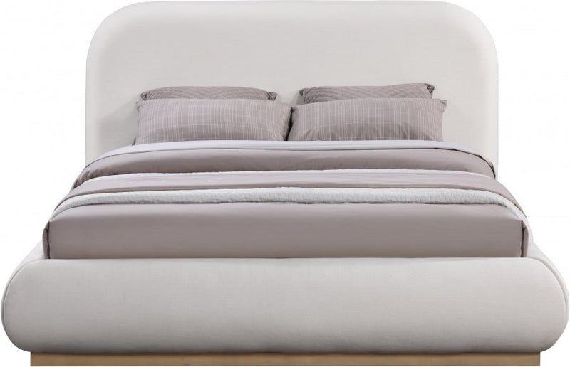 Vaughn Linen Textured Queen Bed Cream - Gate FurnitureQueen Bed