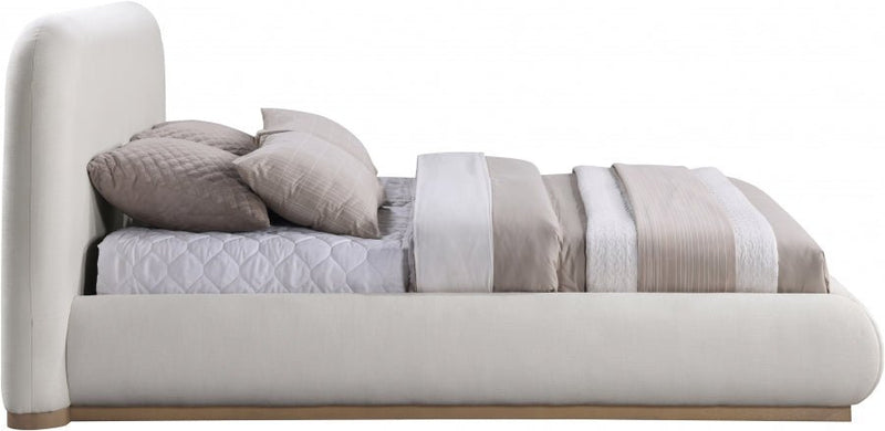Vaughn Linen Textured Queen Bed Cream - Gate FurnitureQueen Bed
