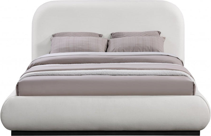 Vaughn Linen Textured Queen Bed Cream - Gate FurnitureQueen Bed