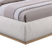 Vaughn Linen Textured Queen Bed Cream - Gate FurnitureQueen Bed