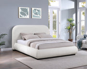 Vaughn Linen Textured Queen Bed Cream - Gate FurnitureQueen Bed