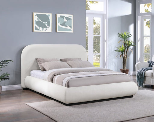 Vaughn Linen Textured Queen Bed Cream - Gate FurnitureQueen Bed