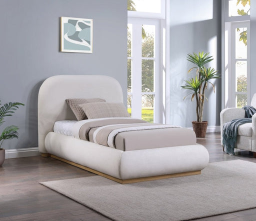 Vaughn Linen Textured Twin Bed Cream - Gate FurnitureTwin Bed
