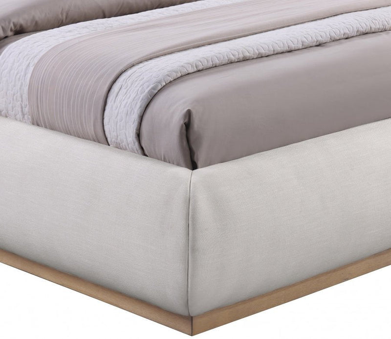 Vaughn Linen Textured Twin Bed Cream - Gate FurnitureTwin Bed