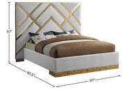Vector Vegan Leather King Bed White - Gate FurnitureKing Bed