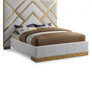Vector Vegan Leather Queen Bed White - Gate FurnitureQueen Bed