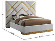 Vector Vegan Leather Queen Bed White - Gate FurnitureQueen Bed