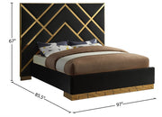 Vector Velvet King Bed Black - Gate FurnitureKing Bed