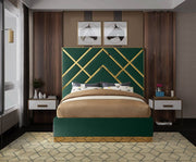 Vector Velvet King Bed Green - Gate FurnitureKing Bed