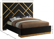 Vector Velvet Queen Bed in Black - Gate FurnitureQueen Bed