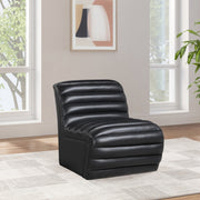 Vega Vegan Leather Upholstered Accent Chair in Black - 33045Black-C