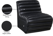 Vega Vegan Leather Upholstered Accent Chair in Black - 33045Black-C