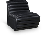 Vega Vegan Leather Upholstered Accent Chair in Black - 33045Black-C