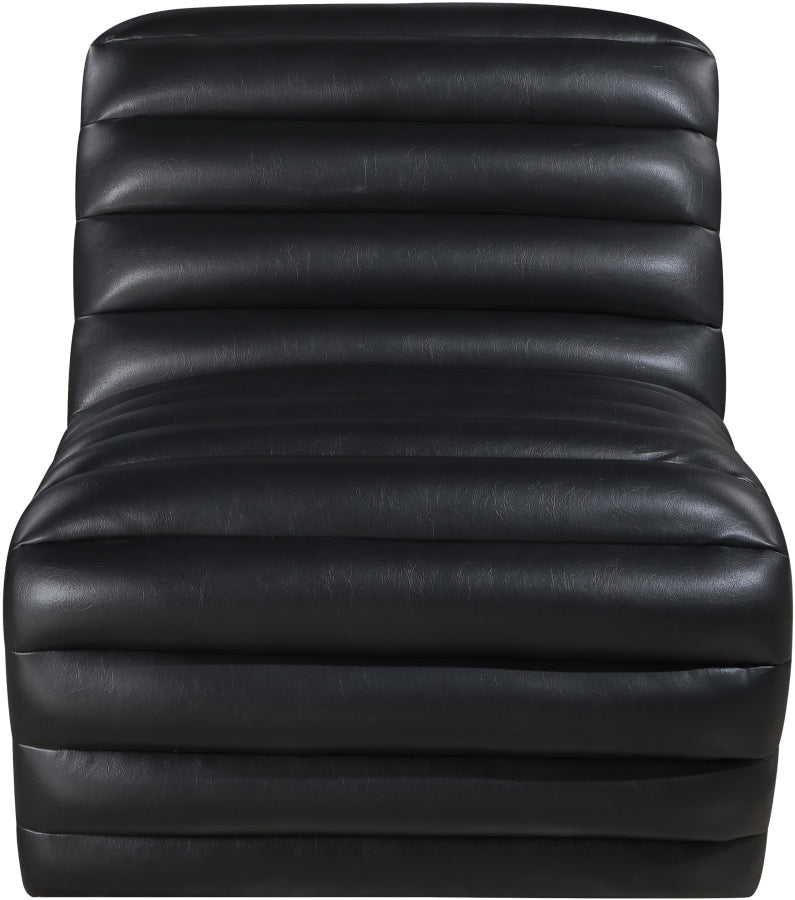 Vega Vegan Leather Upholstered Accent Chair in Black - 33045Black-C
