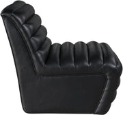 Vega Vegan Leather Upholstered Accent Chair in Black - 33045Black-C