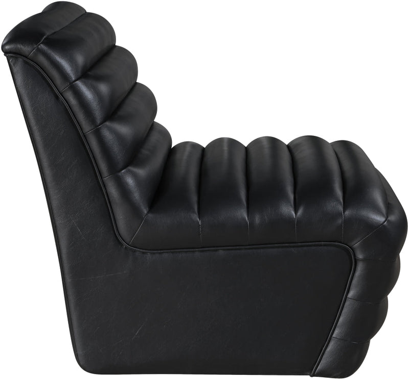 Vega Vegan Leather Upholstered Accent Chair in Black - 33045Black-C