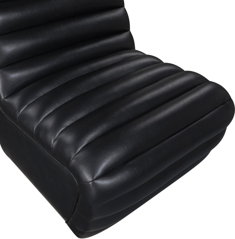 Vega Vegan Leather Upholstered Accent Chair in Black - 33045Black-C