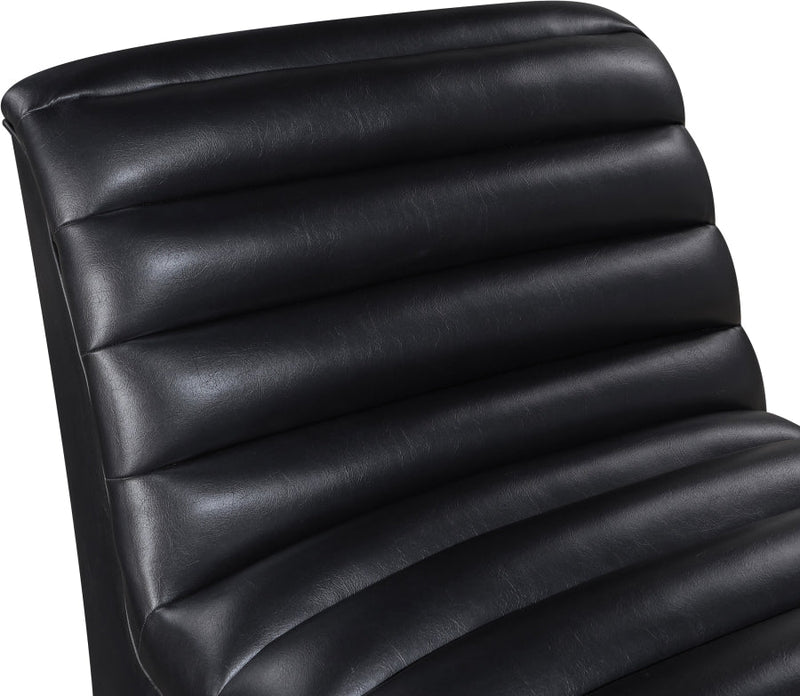 Vega Vegan Leather Upholstered Accent Chair in Black - 33045Black-C