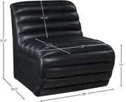 Vega Vegan Leather Upholstered Accent Chair in Black - 33045Black-C