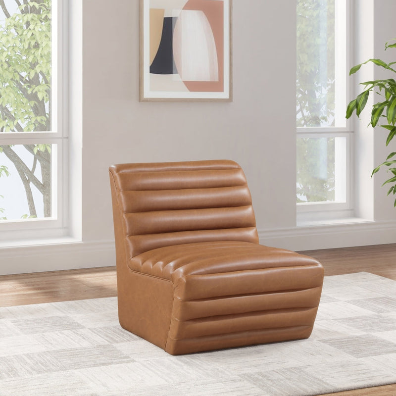 Vega Vegan Leather Upholstered Accent Chair in Cognac - 33045Cognac-C