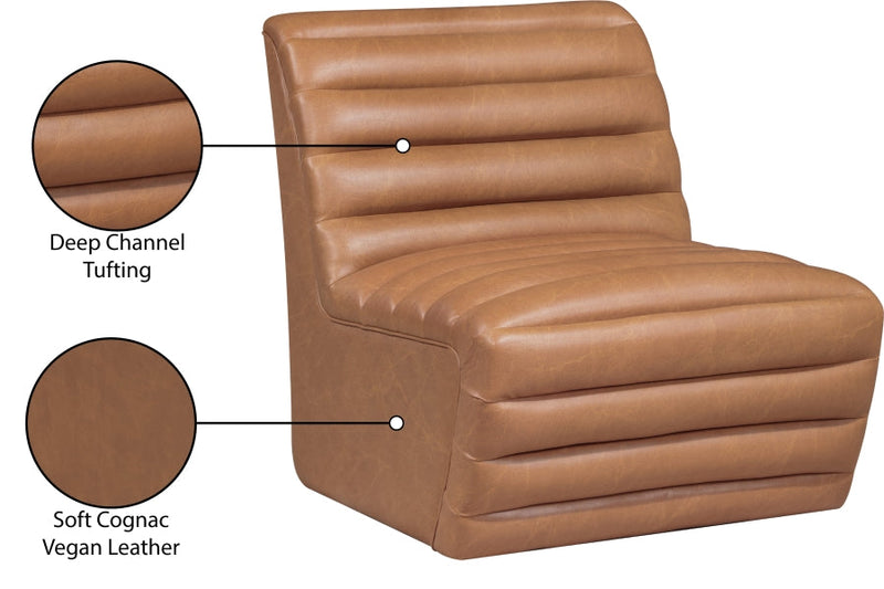 Vega Vegan Leather Upholstered Accent Chair in Cognac - 33045Cognac-C