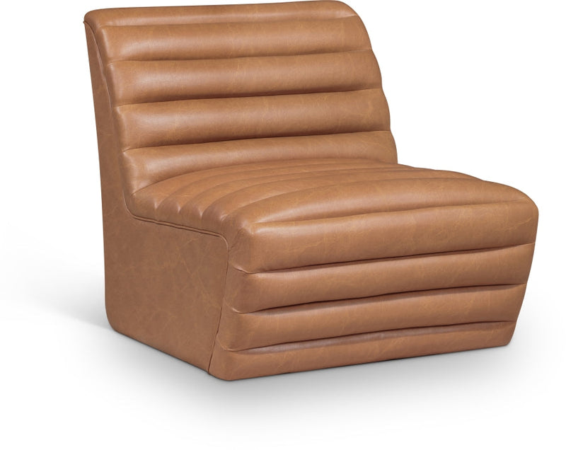 Vega Vegan Leather Upholstered Accent Chair in Cognac - 33045Cognac-C