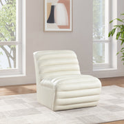 Vega Vegan Leather Upholstered Accent Chair in Cream - 33045Cream-C