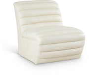 Vega Vegan Leather Upholstered Accent Chair in Cream - 33045Cream-C