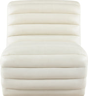 Vega Vegan Leather Upholstered Accent Chair in Cream - 33045Cream-C