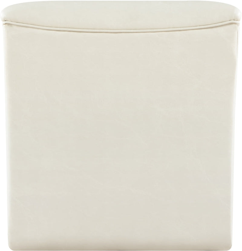 Vega Vegan Leather Upholstered Accent Chair in Cream - 33045Cream-C