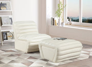Vega Vegan Leather Upholstered Accent Chair in Cream - 33045Cream-C