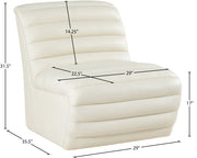 Vega Vegan Leather Upholstered Accent Chair in Cream - 33045Cream-C
