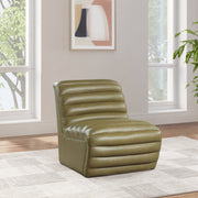Vega Vegan Leather Upholstered Accent Chair in Olive - 33045Olive-C