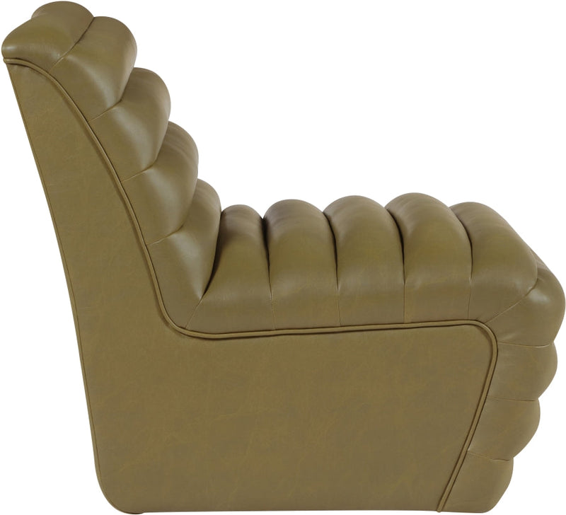 Vega Vegan Leather Upholstered Accent Chair in Olive - 33045Olive-C