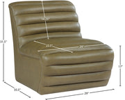 Vega Vegan Leather Upholstered Accent Chair in Olive - 33045Olive-C