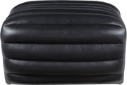Vega Vegan Leather Upholstered Ottoman in Black - 33045Black-Ott
