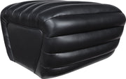 Vega Vegan Leather Upholstered Ottoman in Black - 33045Black-Ott