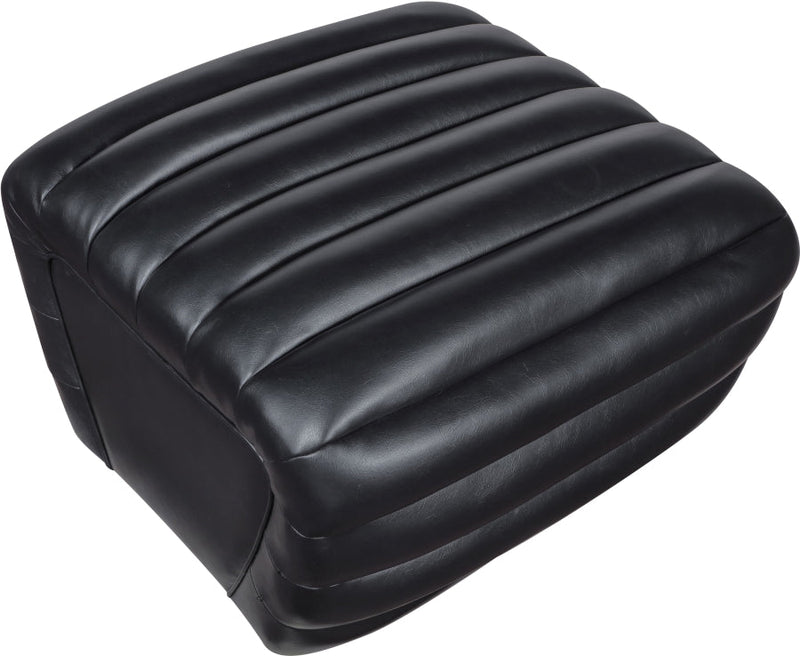 Vega Vegan Leather Upholstered Ottoman in Black - 33045Black-Ott
