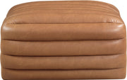 Vega Vegan Leather Upholstered Ottoman in Cognac - 33045Cognac-Ott
