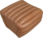 Vega Vegan Leather Upholstered Ottoman in Cognac - 33045Cognac-Ott