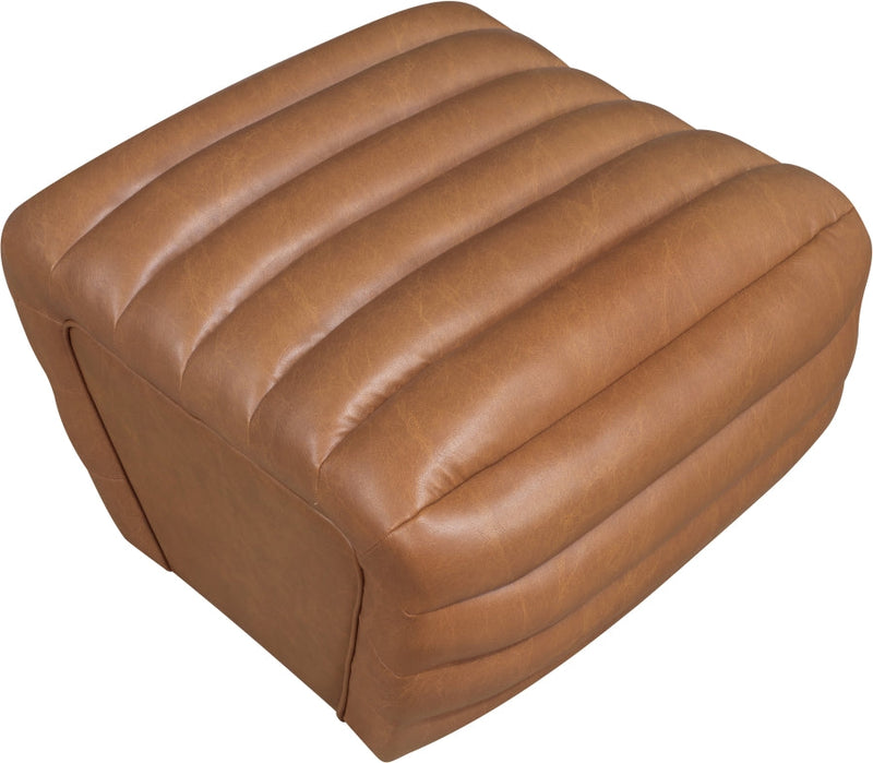 Vega Vegan Leather Upholstered Ottoman in Cognac - 33045Cognac-Ott